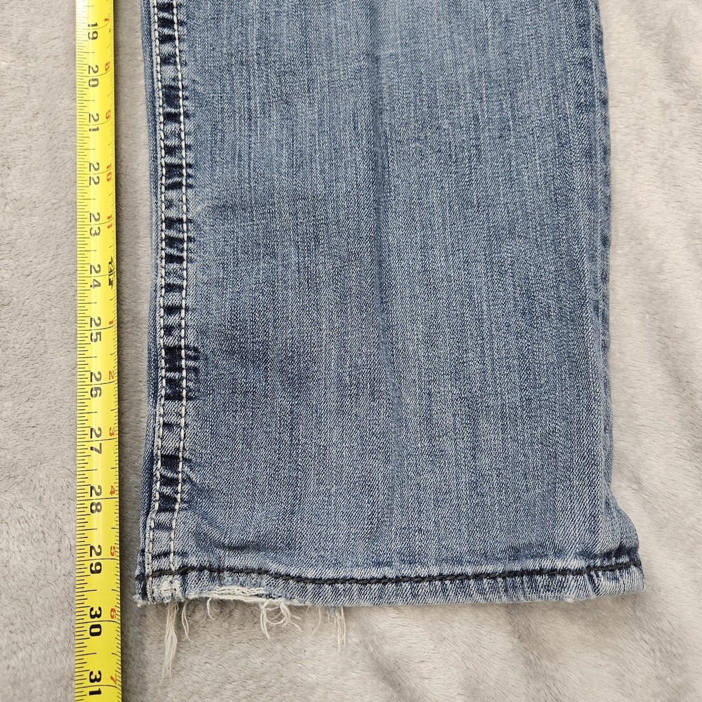 BKE Seth 36R Straight Leg Distressed Jeans Light Wash‎ Y2K Denim Crazy Fade - Picture 14 of 15